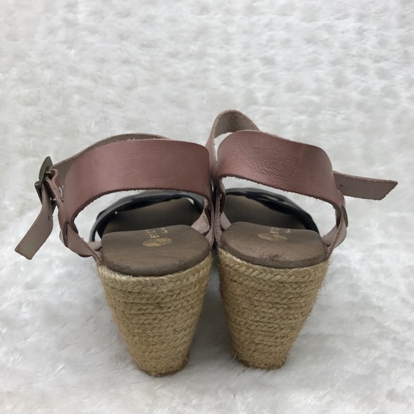 Eric Michael Black Rose Quinny Mid Wedge Sandal 41 - Picture 4 of 8